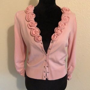 INC International Tulle Rose Cardigan Size XL